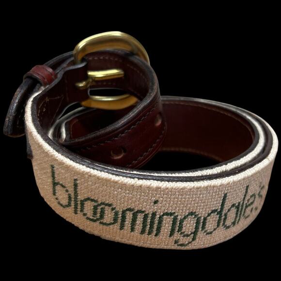 L. Insko Winchester Kentucky Custom Brown Women's Leather Needlepoint Belt - Picture 3 of 10